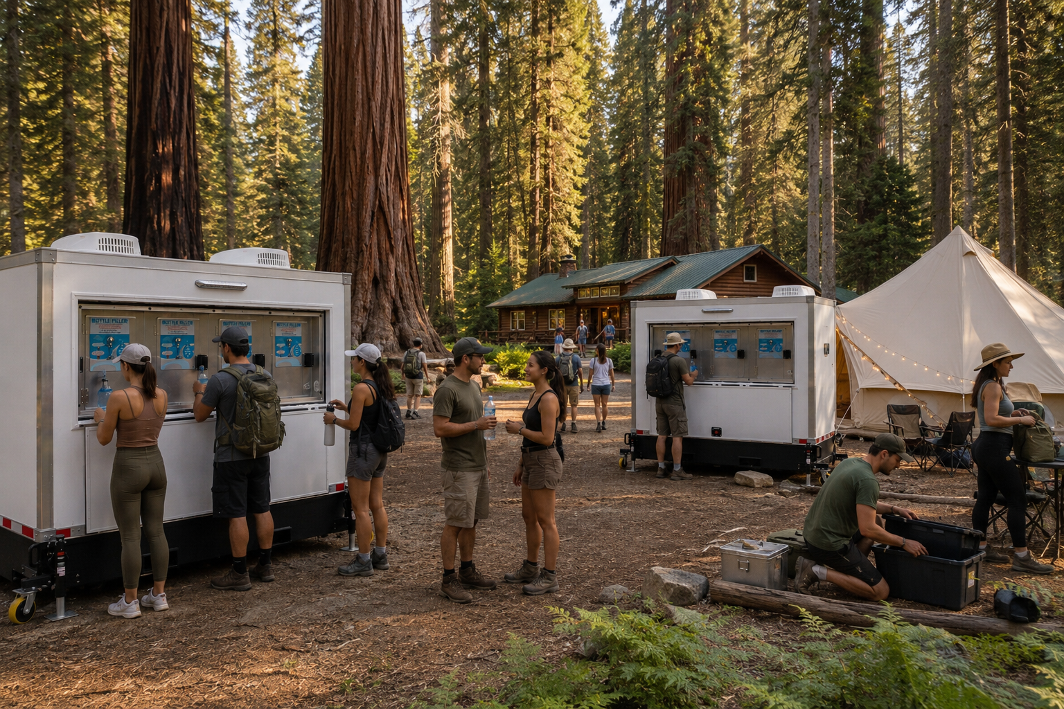 California rural camping and glamping drinking water station rental at remote retreat