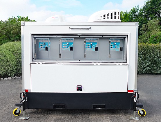 Signature Series mobile water station trailer with four bottle filling stations, ready for Arizona events and job sites