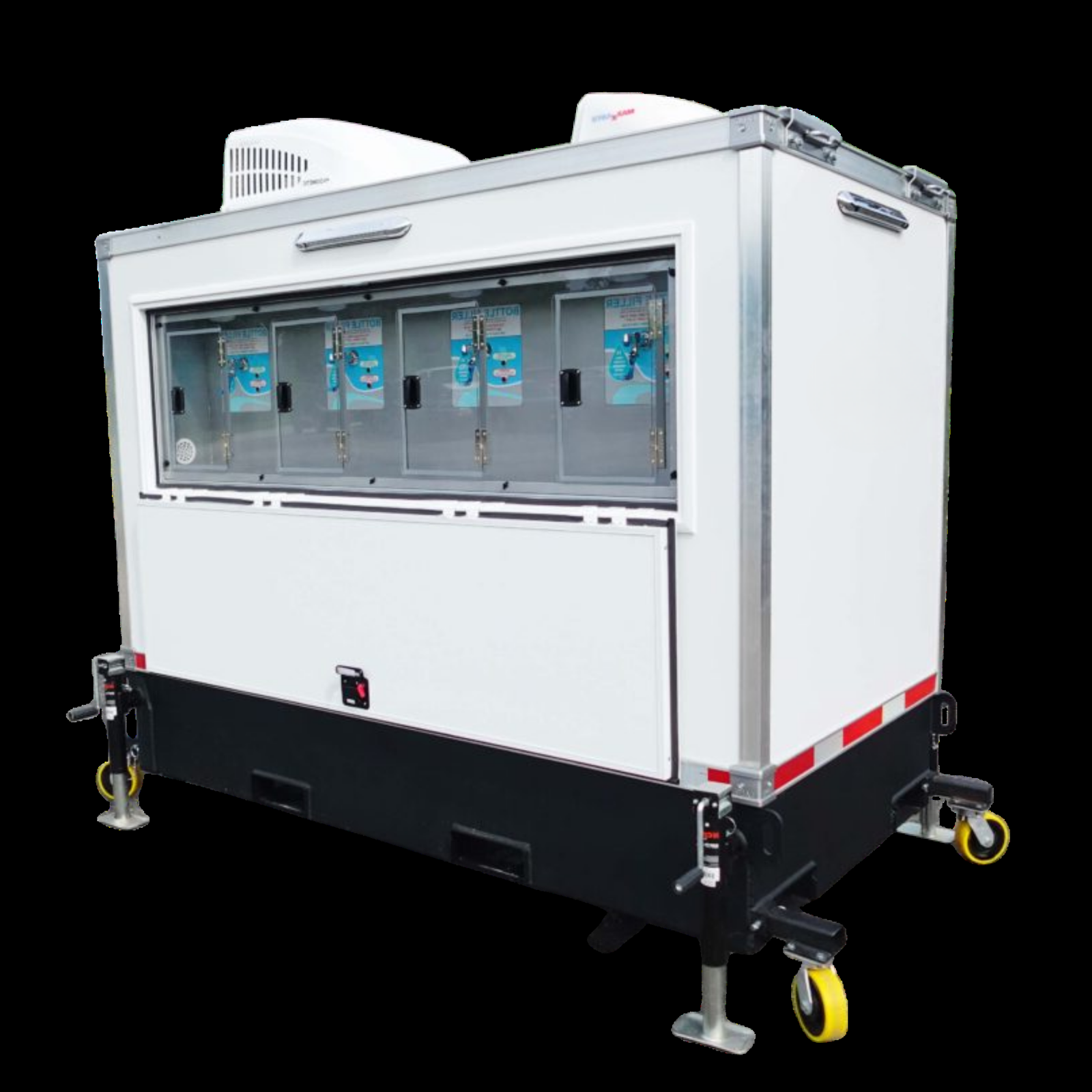 Road-towable Signature Series water station trailer for Huntington Beach event and construction hydration