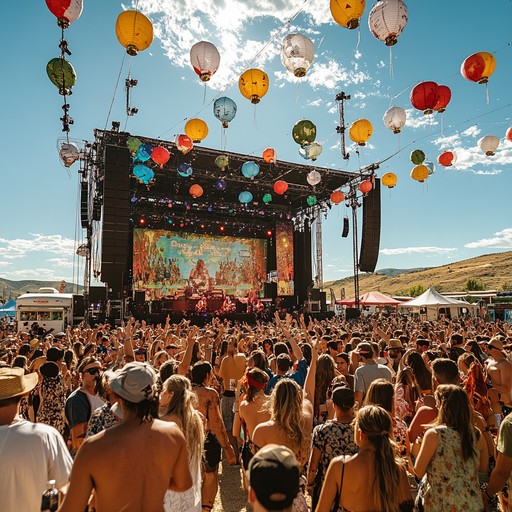 Outdoor festival crowd in Roseville served by a mobile water station with bottle filling taps