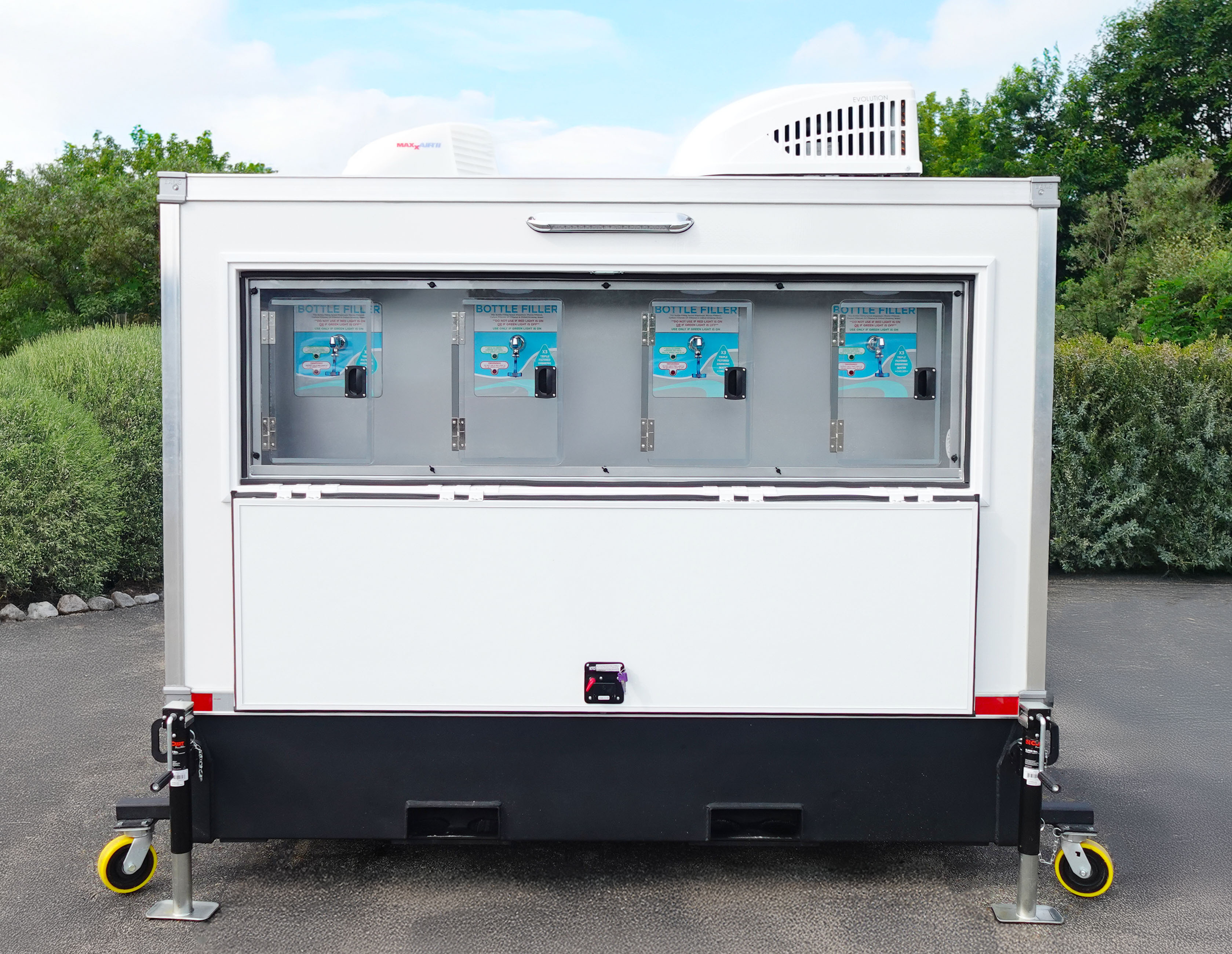 Signature Series road-towable water station trailer with four bottle filling stations for New Mexico construction, film and event hydration