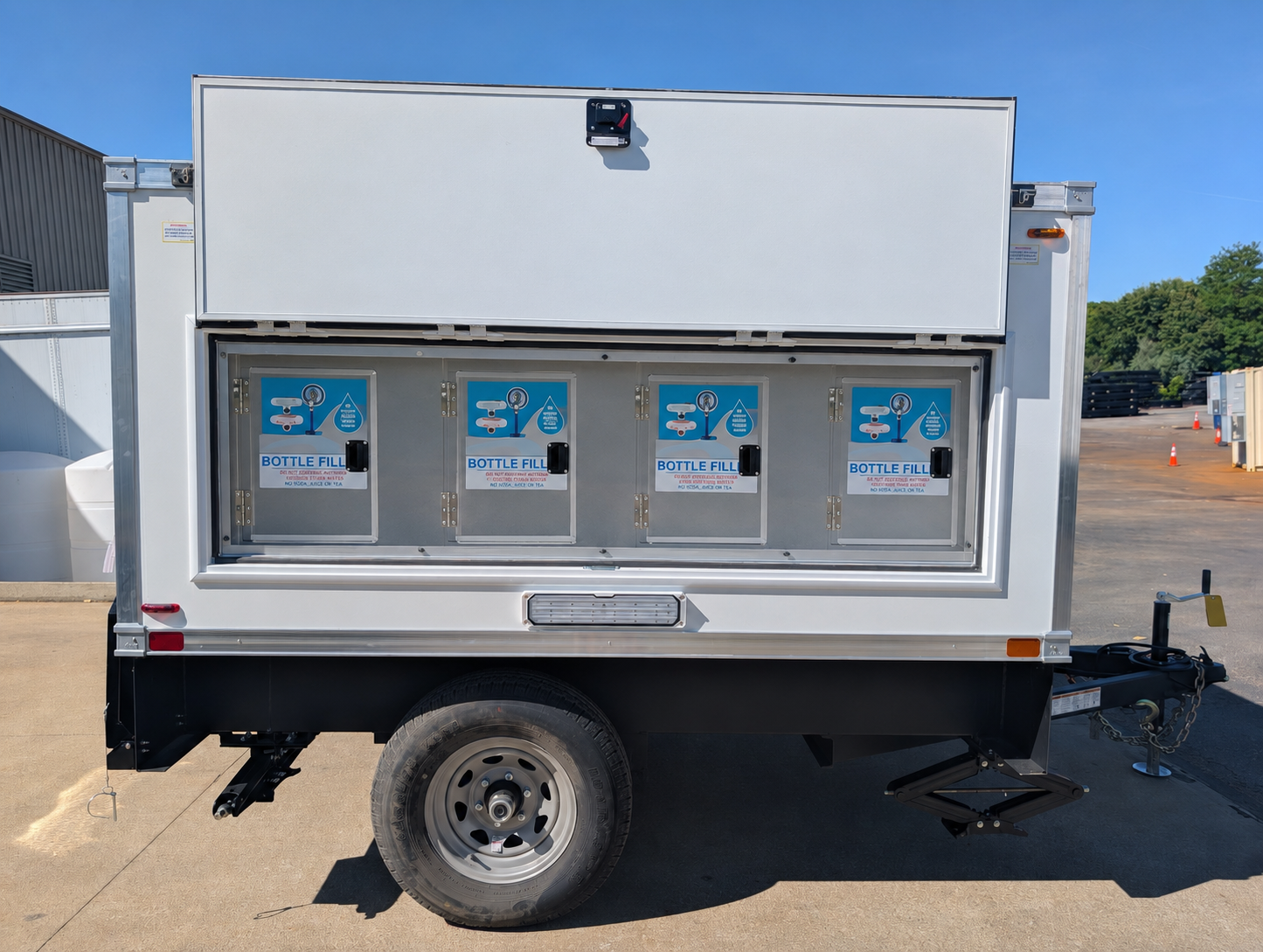 Signature Series mobile water station trailer with four bottle filling stations, ready for Phoenix events and jobsites