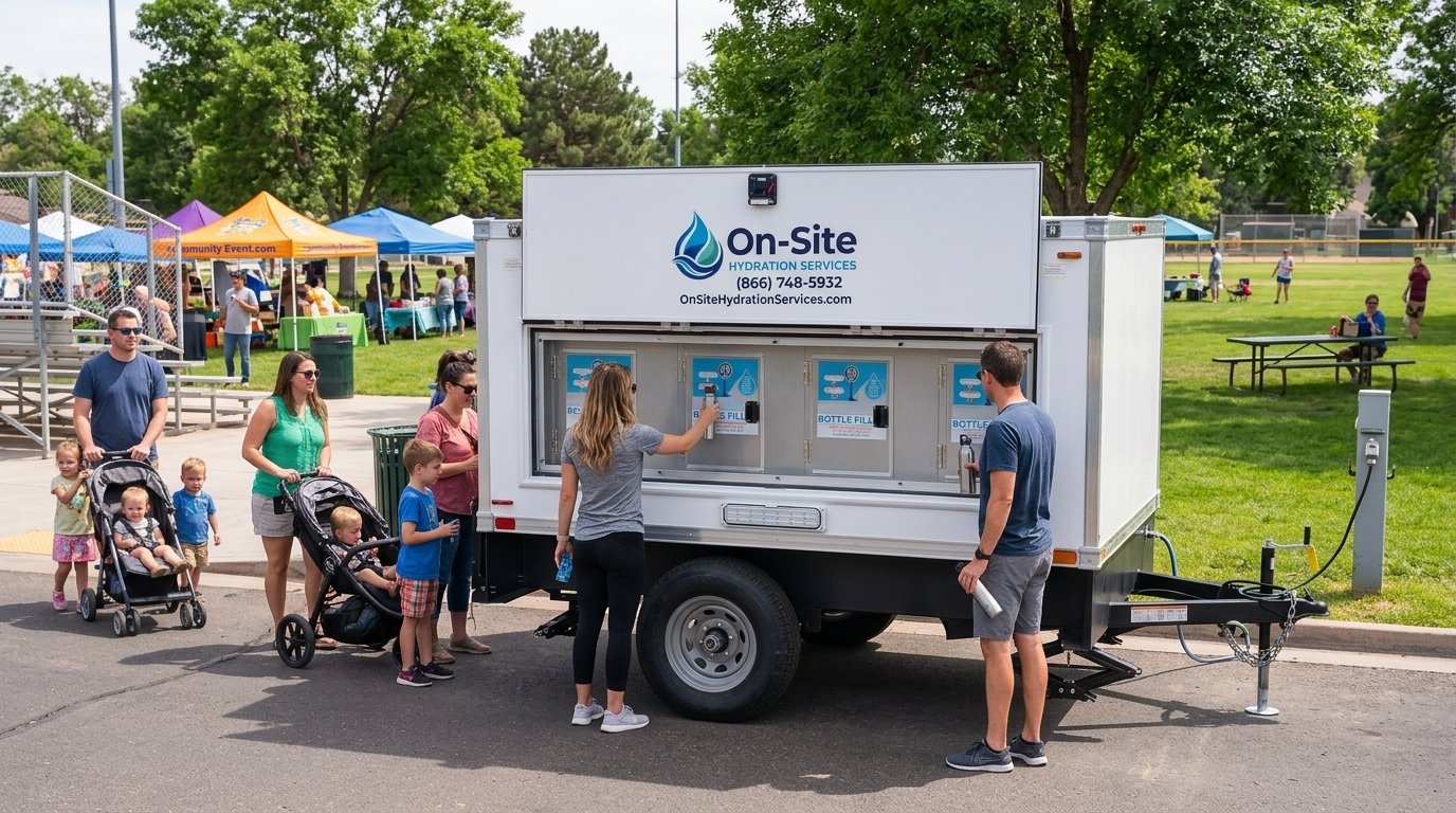 Signature Series water station trailer from On-Site Hydration Services ready for delivery to an Arvada work site