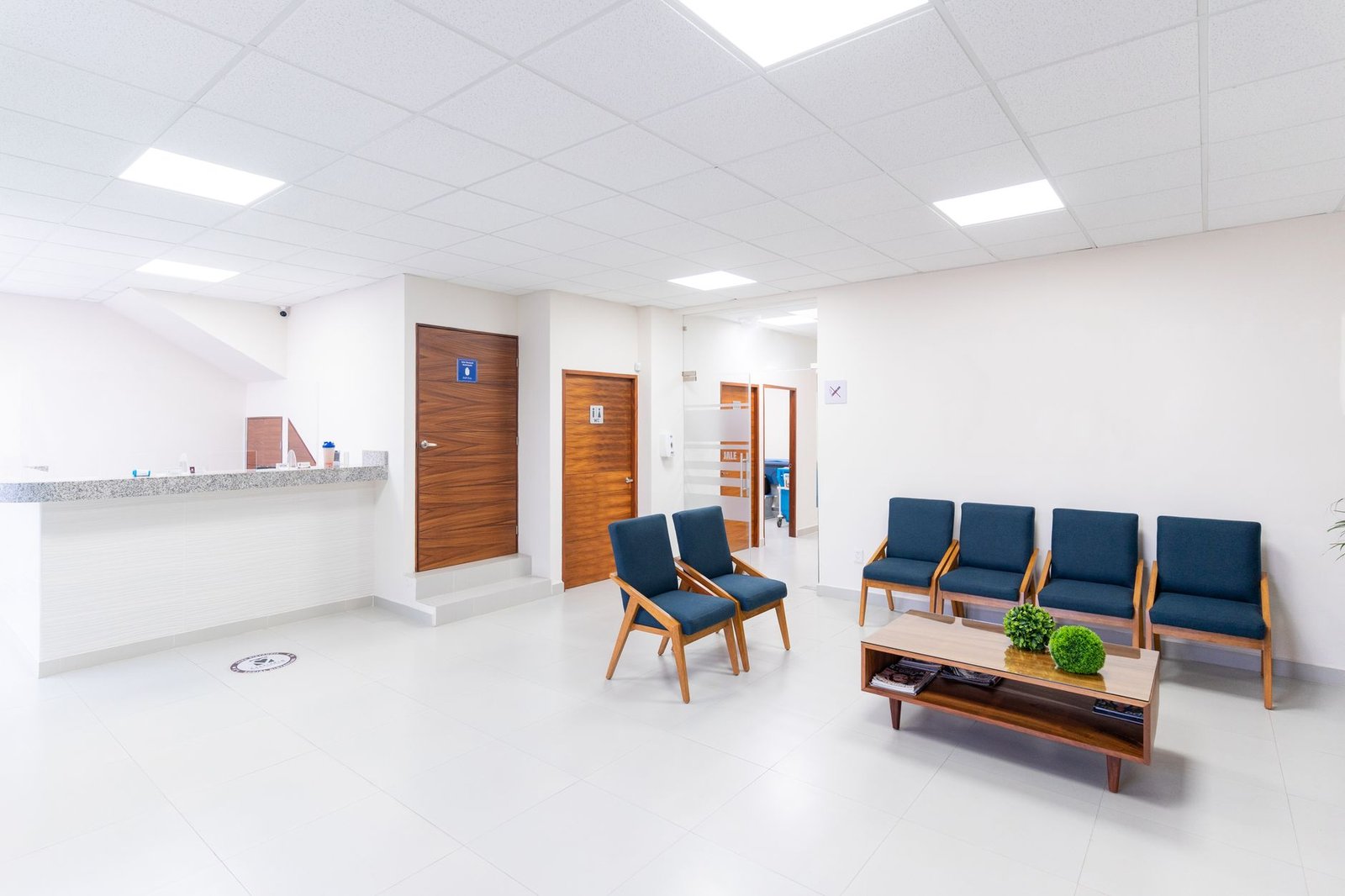 Medical office waiting area typical of the Alton Gloor corridor