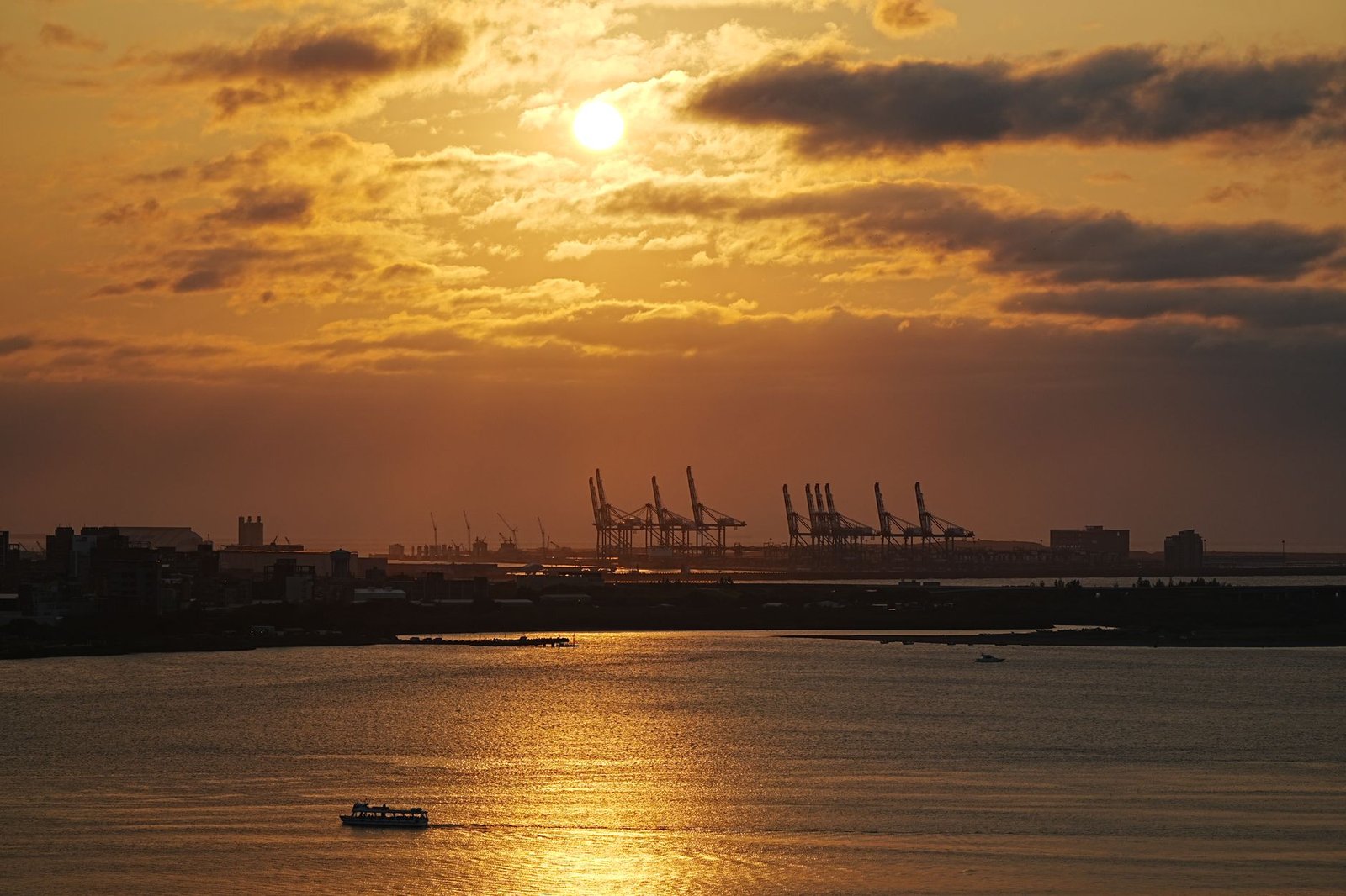Port and shipping-channel industrial scene near Brownsville