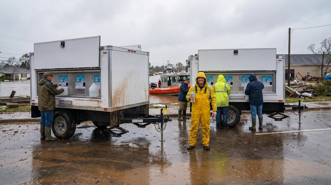 Water station trailer working Park City