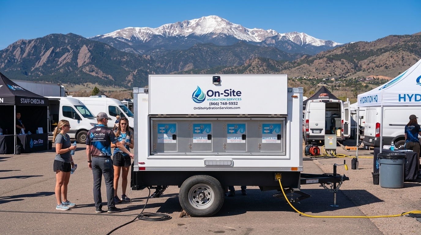 Signature Series water station trailer from On-Site Hydration Services ready for delivery to a Colorado work site