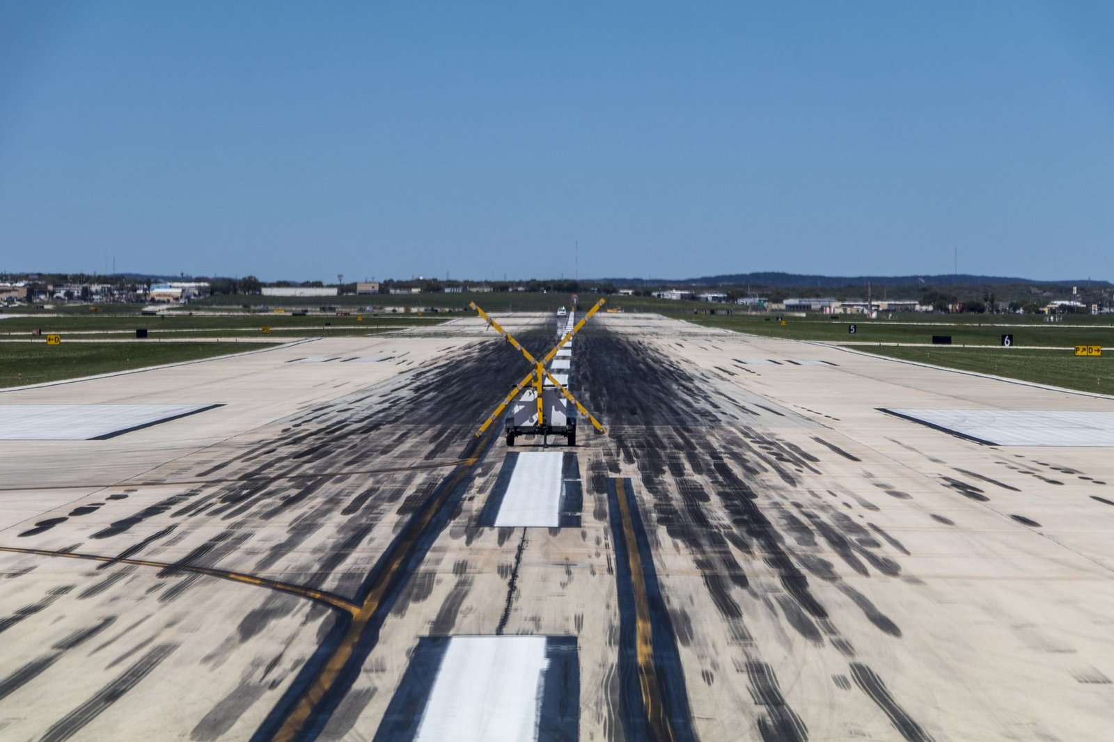 Airport runway near the Denton Enterprise Airport area