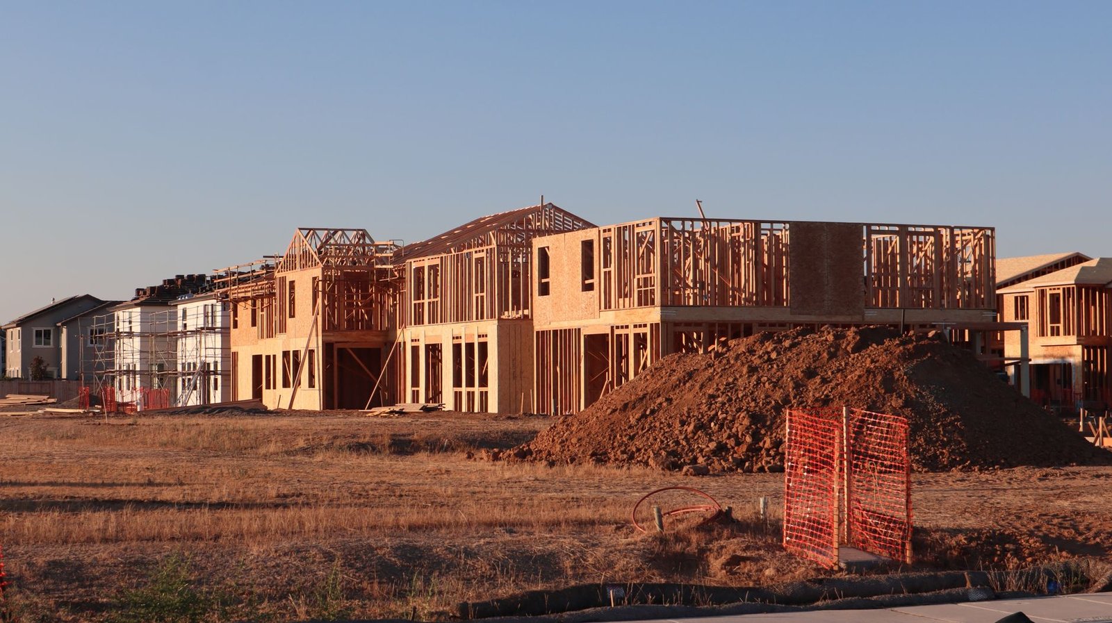 New home construction in a growing north Denton subdivision