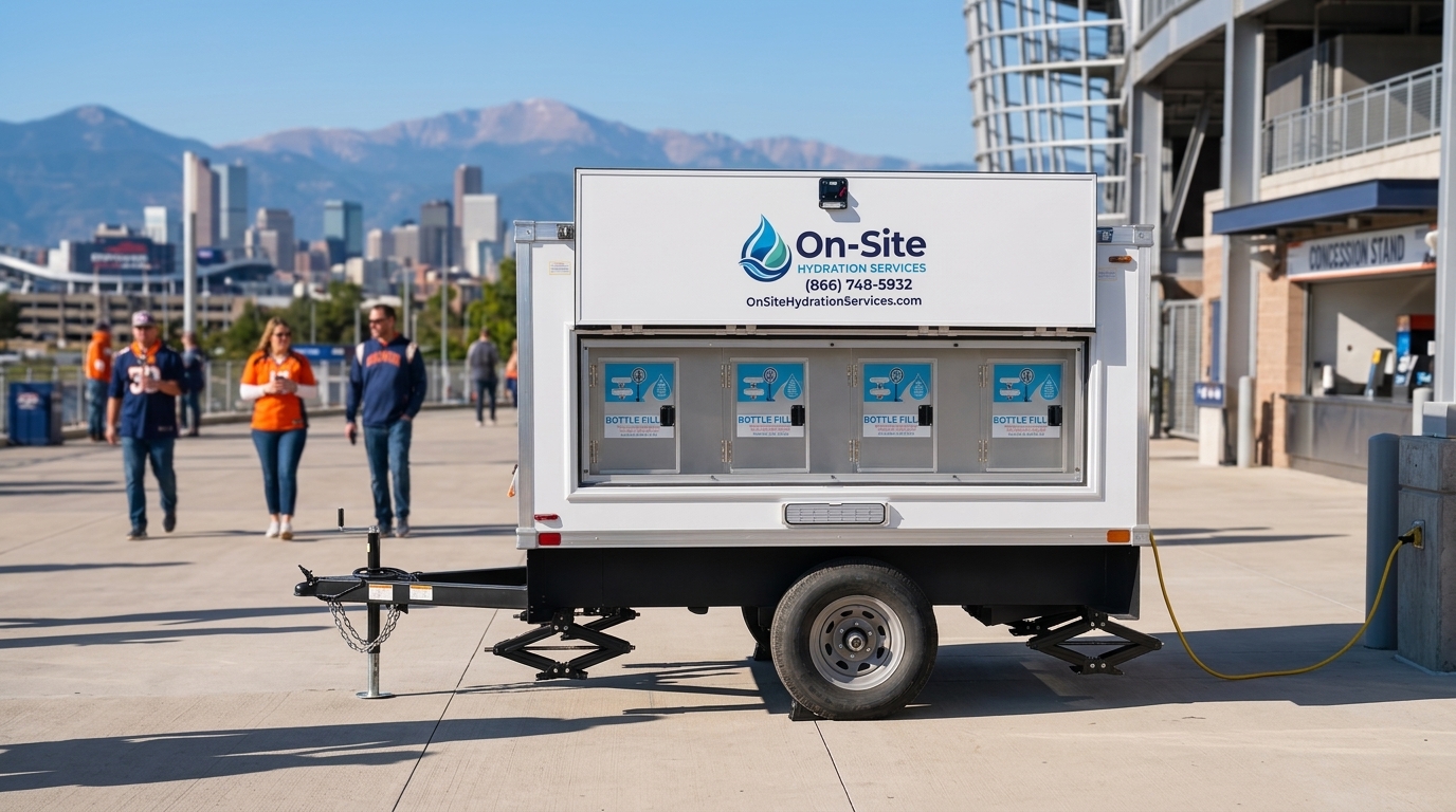 Signature Series water station trailer from On-Site Hydration Services ready for delivery to a Denver work site