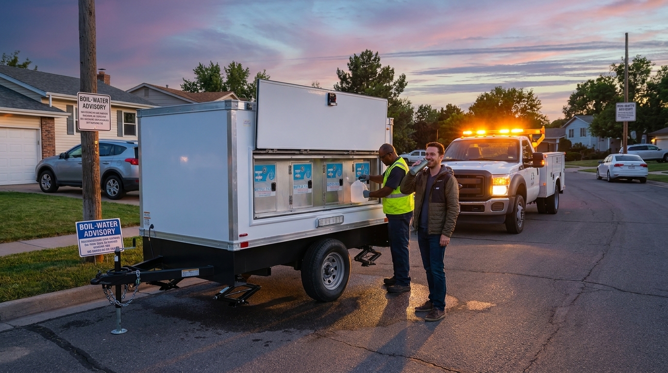 Bottle filling stations pouring chilled, filtered water