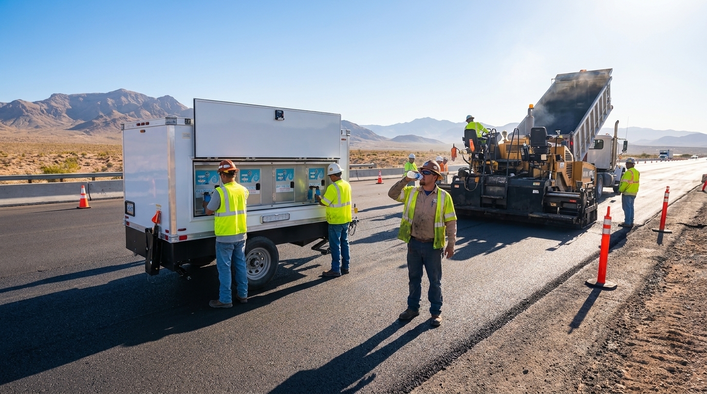 Santa Clara work crew with the cold drinking water Cal/OSHA heat-illness rules call for