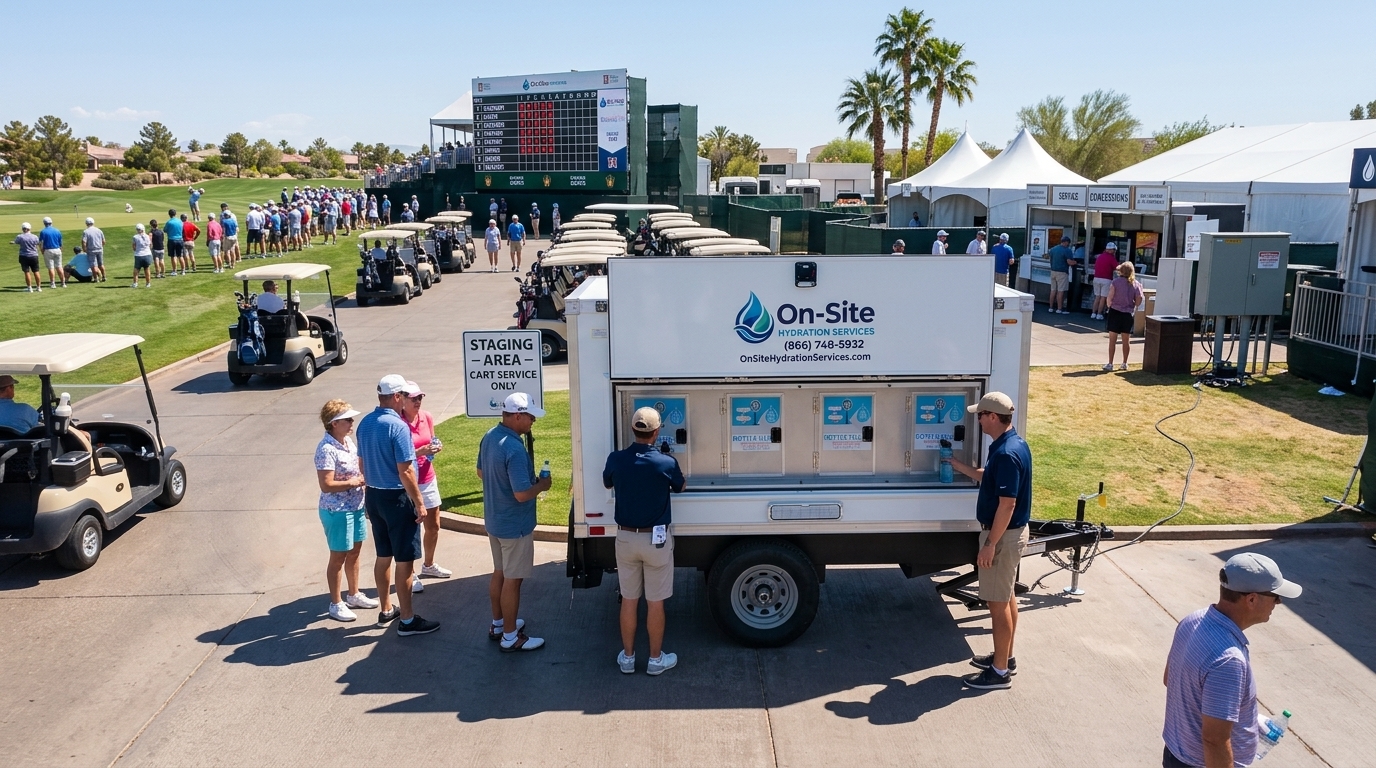 Chilled water station at a golf tournament, the kind we stage across Simi Valley