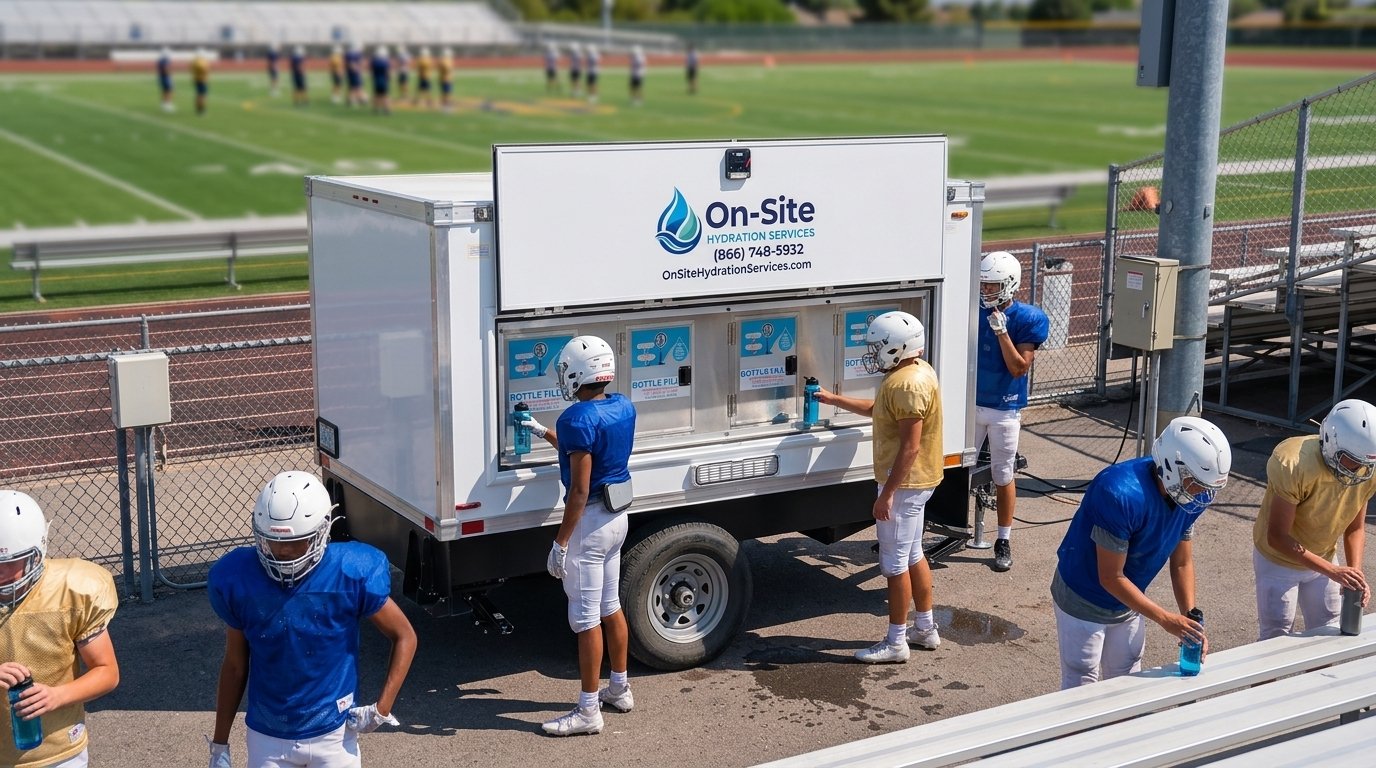Signature Series water station trailer from On-Site Hydration Services ready for delivery to an El Monte work site