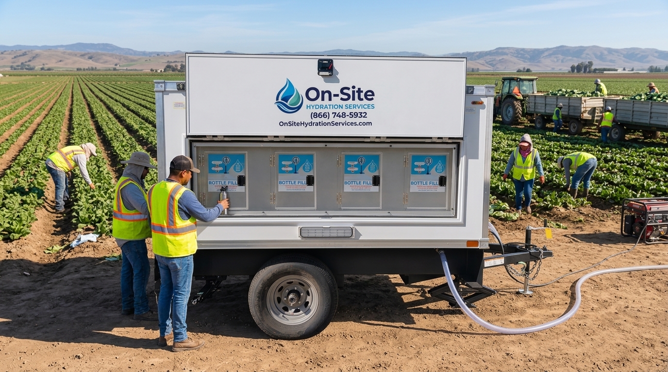 Job site in Lewisville where OSHA heat-illness rules require cold drinking water